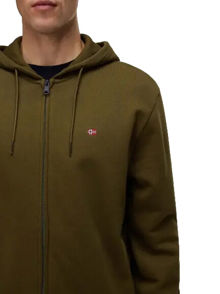 BALIS Sweatshirt mit durchgehendem Rei&szlig;verschluss Dunkelolivgr&uuml;n - Sweatshirts Herren