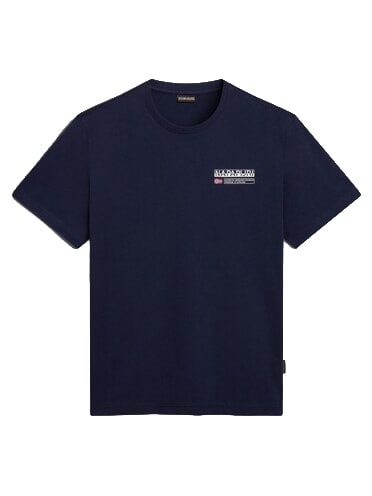 S-KASBA Kurzarm-T-Shirt aus reiner Baumwolle blu marine - Herren-T-Shirts