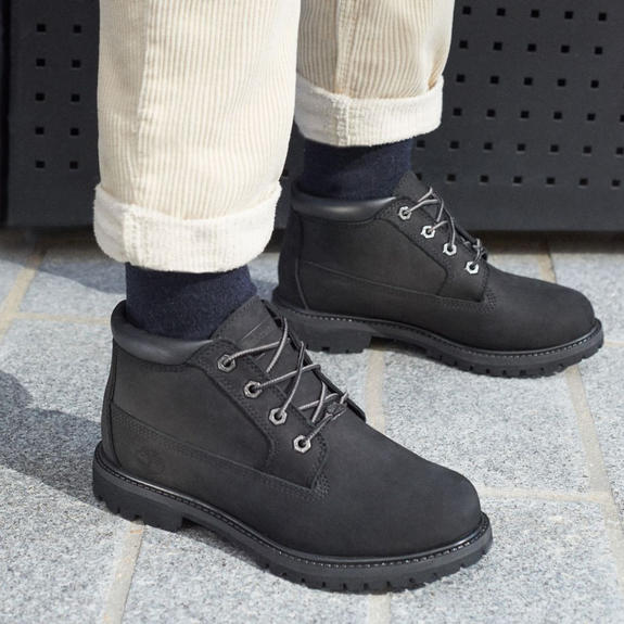 Scarponcini NELLIE CHUKKA, aus Nubukleder SCHWARZ - Damenschuhe