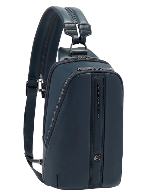 VICTOR Leder-Ein-Schulter-Rucksack Blau - PC-Rucks&auml;cke