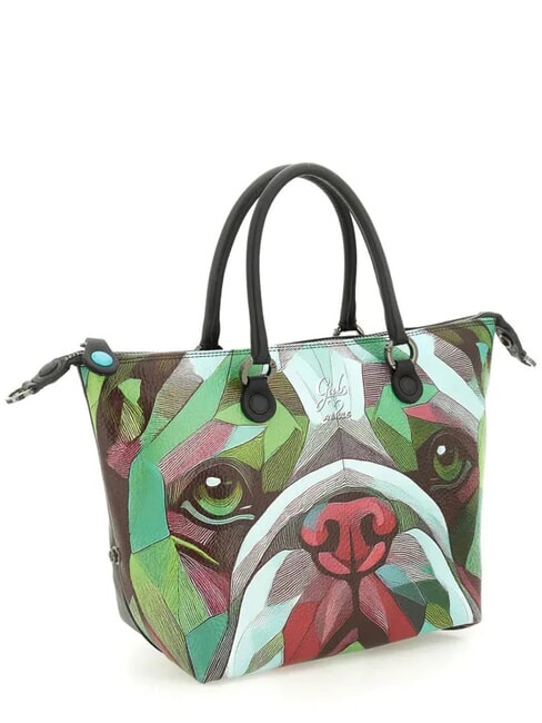G3 PLUS Mittlere Einkaufstasche, wandelbar gr&uuml;ner Bulldogge - Damentaschen