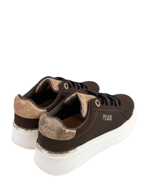 GEO Sneaker mit Logo Dunkelbraun/Geobeige - Damenschuhe