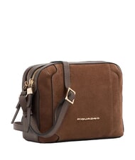 PIQUADRO CIRCLE Schultertasche dunkelwalnussfarbenes Wildleder - Damentaschen - 2