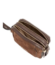 PIQUADRO CIRCLE Schultertasche dunkelwalnussfarbenes Wildleder - Damentaschen - 4