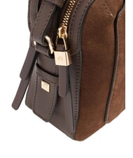 PIQUADRO CIRCLE Schultertasche dunkelwalnussfarbenes Wildleder - Damentaschen - 5