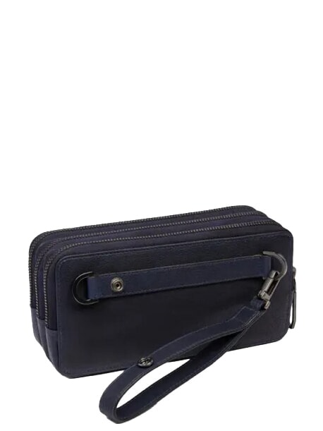 CRONUS Clutch mit Kartenhalter und Handgelenktasche Blau - Damentaschen