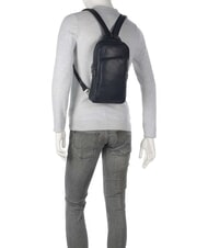 PIQUADRO CRONUS One-Shoulder-Rucksack aus Leder Blau - PC-Rucks&auml;cke - 5