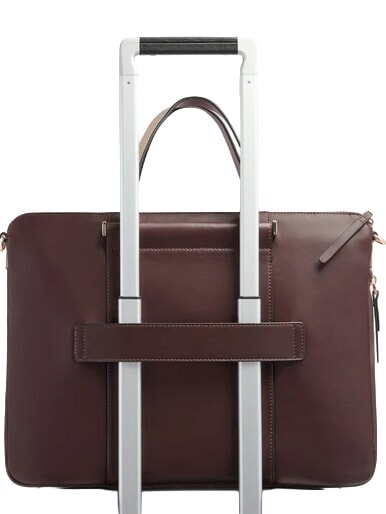 CIRCLE 14-Zoll-Laptoptasche aus Leder bordeauxrot/rosa - Arbeitstaschen