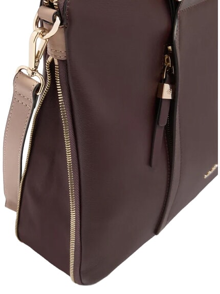 CIRCLE 14-Zoll-Laptoptasche aus Leder bordeauxrot/rosa - Arbeitstaschen