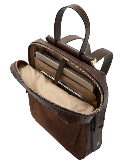 CIRCLE  CIRCLE Rucksack f&uuml;r PC 14 "PC / iPad Air - iPad Pro 9.7 / iPad 11" dunkelwalnussfarbenes Wildleder - PC-Rucks&auml;cke