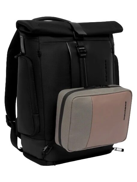 W145 Rolltop-Rucksack f&uuml;r 15,6-Zoll-Laptop Schwarz - Rucks&auml;cke f&uuml;r Schule &amp; Freizeit