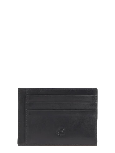 W143 Flacher Kartenhalter aus Leder Schwarz - Brieftaschen Herren