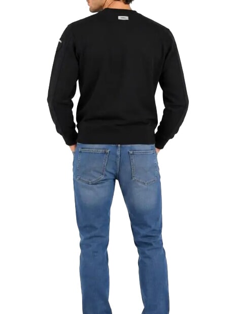 CROSBY Sweatshirt mit Rundhalsausschnitt und Logo Schwarz - Herrenpullover