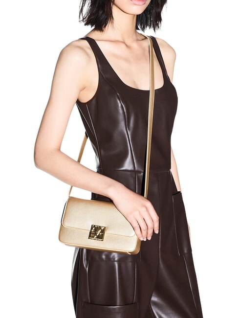 AMY Mini-Schultertasche hellgoldener Satin - Damentaschen