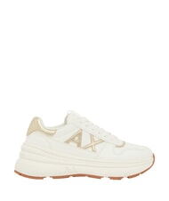 ARMANI EXCHANGE NIKY Turnschuhe gebrochenes Wei&szlig; + blasses Gold - Damenschuhe - 2