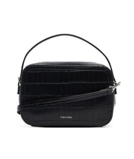 CALVIN KLEIN CK CROC Mini-Handtasche mit Schulterriemen auf Schwarz - Damentaschen - 3