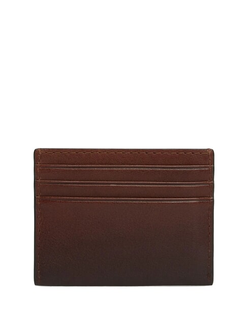 TH SEASONAL Leder-Kartenhalter gl&auml;nzendes Braun - Brieftaschen Herren