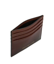 TOMMY HILFIGER TH SEASONAL Leder-Kartenhalter gl&auml;nzendes Braun - Brieftaschen Herren - 3