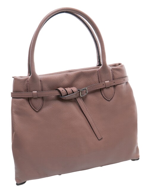 ELIF Mittelgro&szlig;e Lederclutch mit Schulterriemen Balsamico - Damentaschen