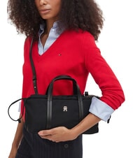 TOMMY HILFIGER TH SOFT NYLON Handtasche mit Schulterriemen Schwarz - Damentaschen - 2