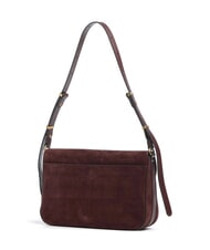PINKO LOVE SATCHEL Schultertasche aus Wildleder Burgunder-Antikgold - Damentaschen - 3