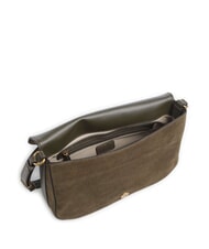 PINKO LOVE SATCHEL Schultertasche aus Wildleder Dunkelolivgr&uuml;n-Antikgold - Damentaschen - 4