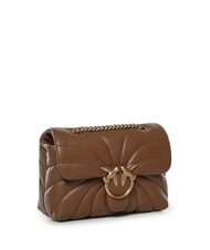 PINKO LOVE PUFF MINI Mini-Umh&auml;ngetasche aus Nappa Cognacbraun-Antikgold - Damentaschen - 2