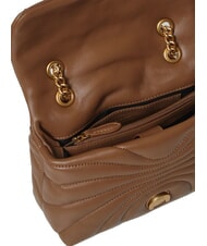 PINKO LOVE PUFF MINI Mini-Umh&auml;ngetasche aus Nappa Cognacbraun-Antikgold - Damentaschen - 4