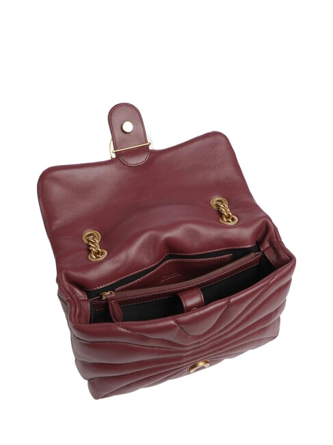 LOVE PUFF CLASSIC Umh&auml;ngetasche aus Nappaleder intensives Johannisbeer-Antikgold - Damentaschen