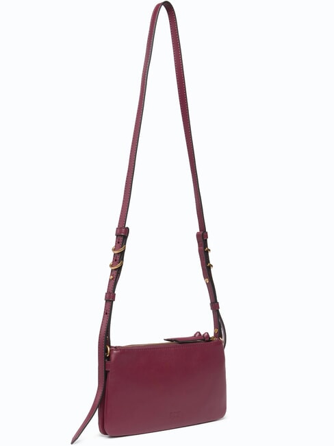 DOUBLE Schultertasche mit Schultergurt intensives Johannisbeer-Antikgold - Damentaschen