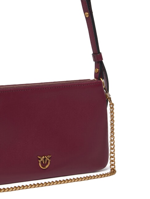 DOUBLE Schultertasche mit Schultergurt intensives Johannisbeer-Antikgold - Damentaschen