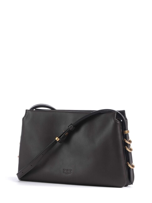 TRIPLET MINI Schultertasche aus Leder Marascabraun-Antikgold - Damentaschen