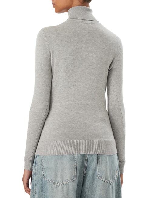 HALLIE TRIANGLE Pullover mit hohem Kragen und langen &Auml;rmeln hellmeliert grau m - Damenpullover