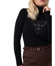GUESS HALLIE TRIANGLE Pullover mit hohem Kragen und langen &Auml;rmeln jetbla - Damenpullover - 4
