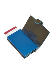 PIQUADRO BLUE SQUARE Kreditkartenetui aus Leder und Metall GR&Uuml;N - Brieftaschen Herren - 2