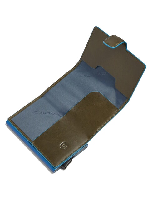 BLUE SQUARE Kreditkartenetui aus Leder und Metall GR&Uuml;N - Brieftaschen Herren