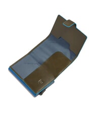 PIQUADRO BLUE SQUARE Kreditkartenetui aus Leder und Metall GR&Uuml;N - Brieftaschen Herren - 3