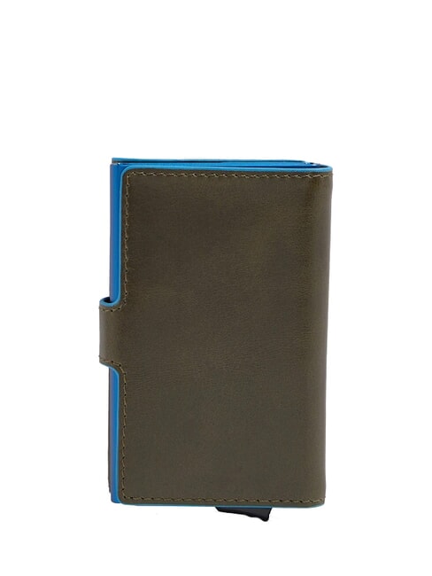 BLUE SQUARE Kreditkartenetui aus Leder und Metall GR&Uuml;N - Brieftaschen Herren