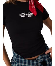 GUESS JEANS PRINT SLIM Schmal geschnittenes Kurzarm-T-Shirt jetbla - T-Shirts und Tops f&uuml;r Damen - 4