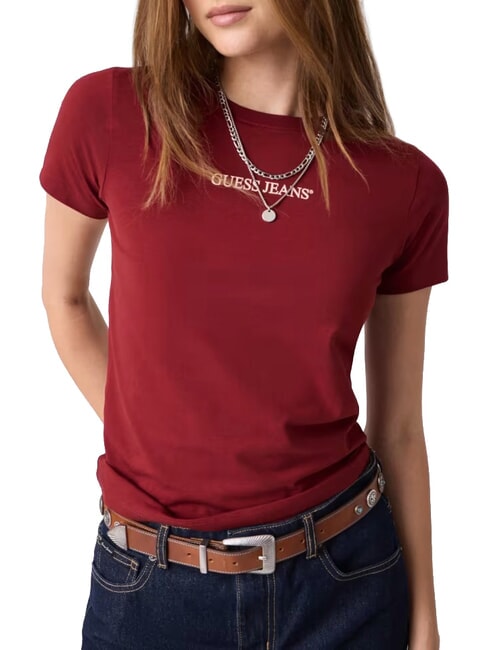 SLIM LOGO Slim-Fit-Stretch-T-Shirt Weinbergrot - T-Shirts und Tops f&uuml;r Damen