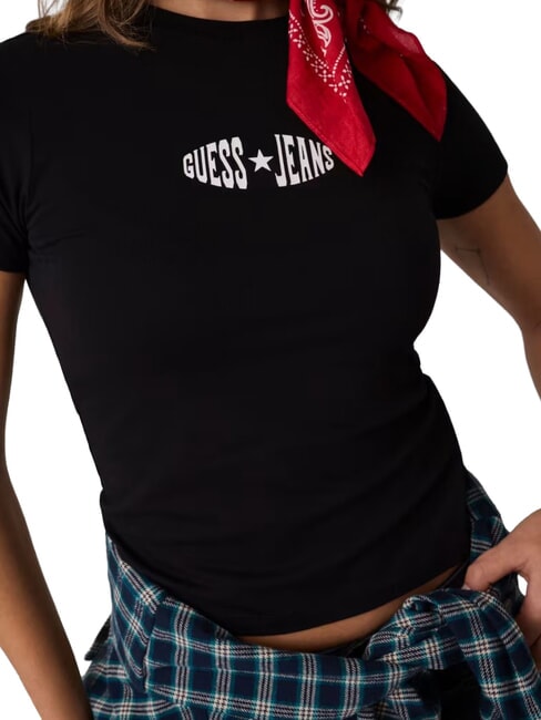 PRINT SLIM Schmal geschnittenes Kurzarm-T-Shirt jetbla - T-Shirts und Tops f&uuml;r Damen