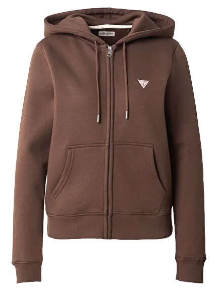 REGULAR MINI Kapuzenpulli mit Rei&szlig;verschluss dunkler Kaffee - Sweatshirts Damen