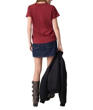 GUESS JEANS TRIANGLE Baumwoll-T-Shirt Weinbergrot - T-Shirts und Tops f&uuml;r Damen - 2