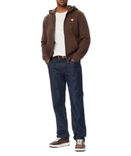 GUESS JEANS SLIM MINI Kapuzenpulli mit Rei&szlig;verschluss dunkler Kaffee - Sweatshirts Herren - 3