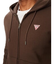 GUESS JEANS SLIM MINI Kapuzenpulli mit Rei&szlig;verschluss dunkler Kaffee - Sweatshirts Herren - 4