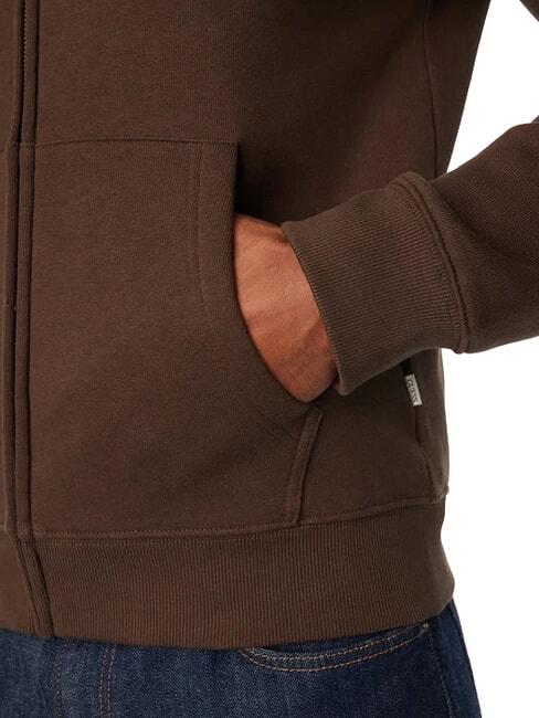 SLIM MINI Kapuzenpulli mit Rei&szlig;verschluss dunkler Kaffee - Sweatshirts Herren