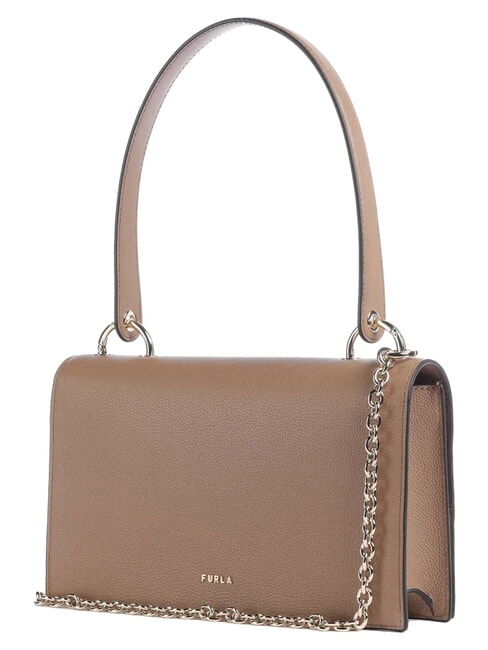 AMELIA Schultertasche aus Leder mit Schulterriemen Toffee - Damentaschen