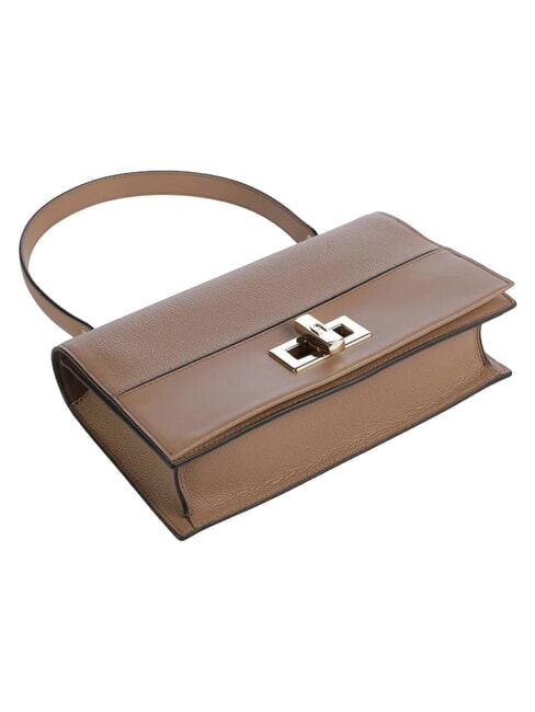 AMELIA Schultertasche aus Leder mit Schulterriemen Toffee - Damentaschen