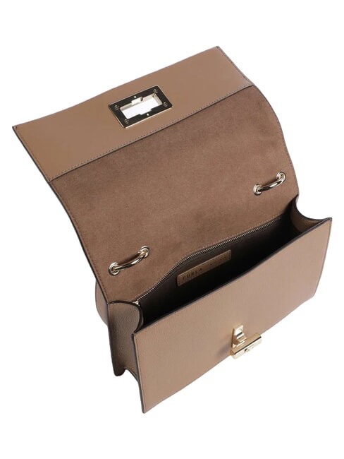 AMELIA Schultertasche aus Leder mit Schulterriemen Toffee - Damentaschen