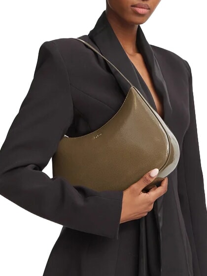 MARGOT Schultertasche aus Lackleder schlammiges Grau - Damentaschen